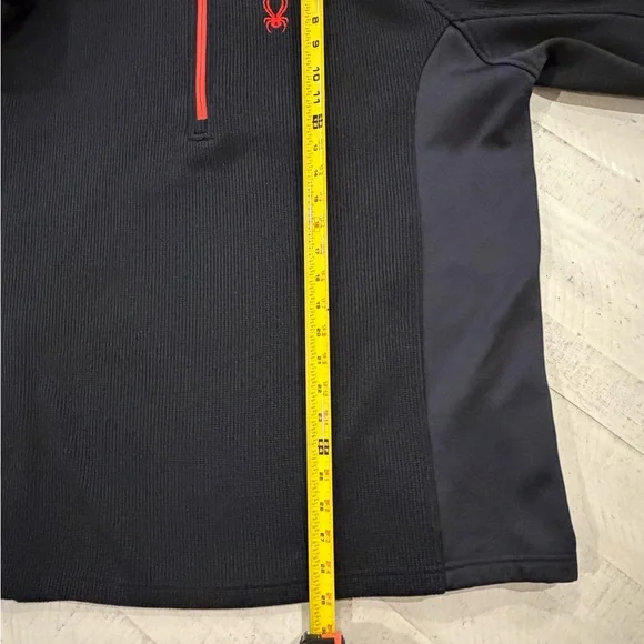Spyder Sweater Men's XXL Black 1/4 Zip Pullover Long Sleeve - Picture 11 of 14
